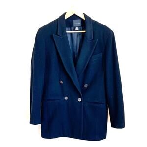 Limited Womens Blazer Size M Black Wool Cashmere Preppy Old Money‎ Dark Academia